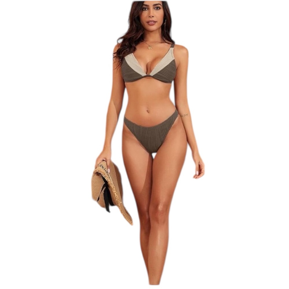 Zaful-Brown/Tan Cheeky Bikini-M